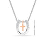 925 Sterling Silver Lucky Embrace Cross Horseshoe Pendant Necklace Jewelry Gifts for Women Teen