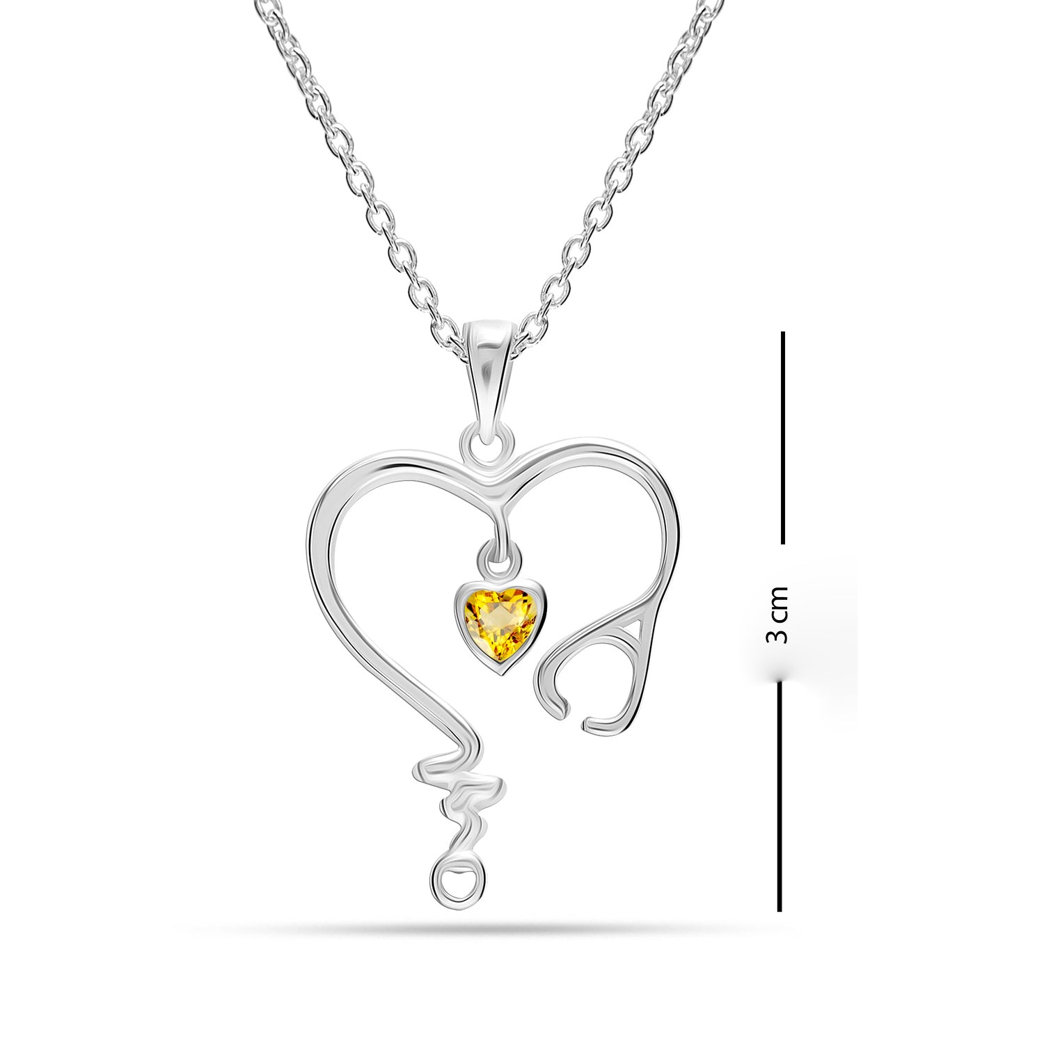 925 Sterling Silver Stethoscope Heartbeat Nurse Pendant Necklace for Women Teen Gifts for Nurse Graduation Medical Student Doctor