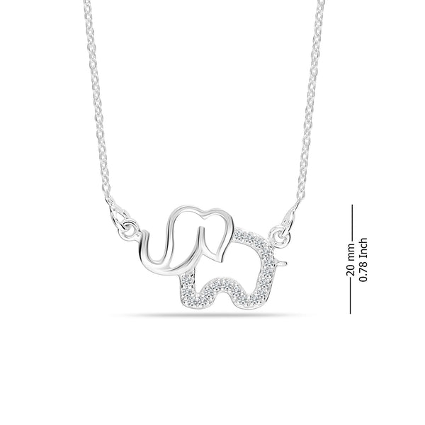 925 Sterling Silver CZ Elephant Necklace for Women Teen