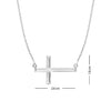 925 Sterling Silver Sideways Cross Pendant Necklace for Women Teen