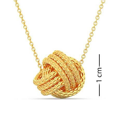 925 Sterling Silver Yellow Gold-Plated Diamond-Cut Love Knot Pendant Necklace for Women Teen