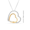 925 Sterling Silver Two-Tone Continuance Heart Necklace for Women