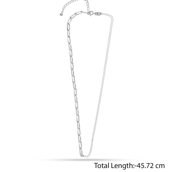 925 Sterling Silver Italian Duality Chain Necklace for Women