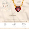 925 Sterling Silver Gold Plated Cubic Zirconia Diamond-Like Sparkling Red Garnet Heart Elegant Pendant Necklace for Women