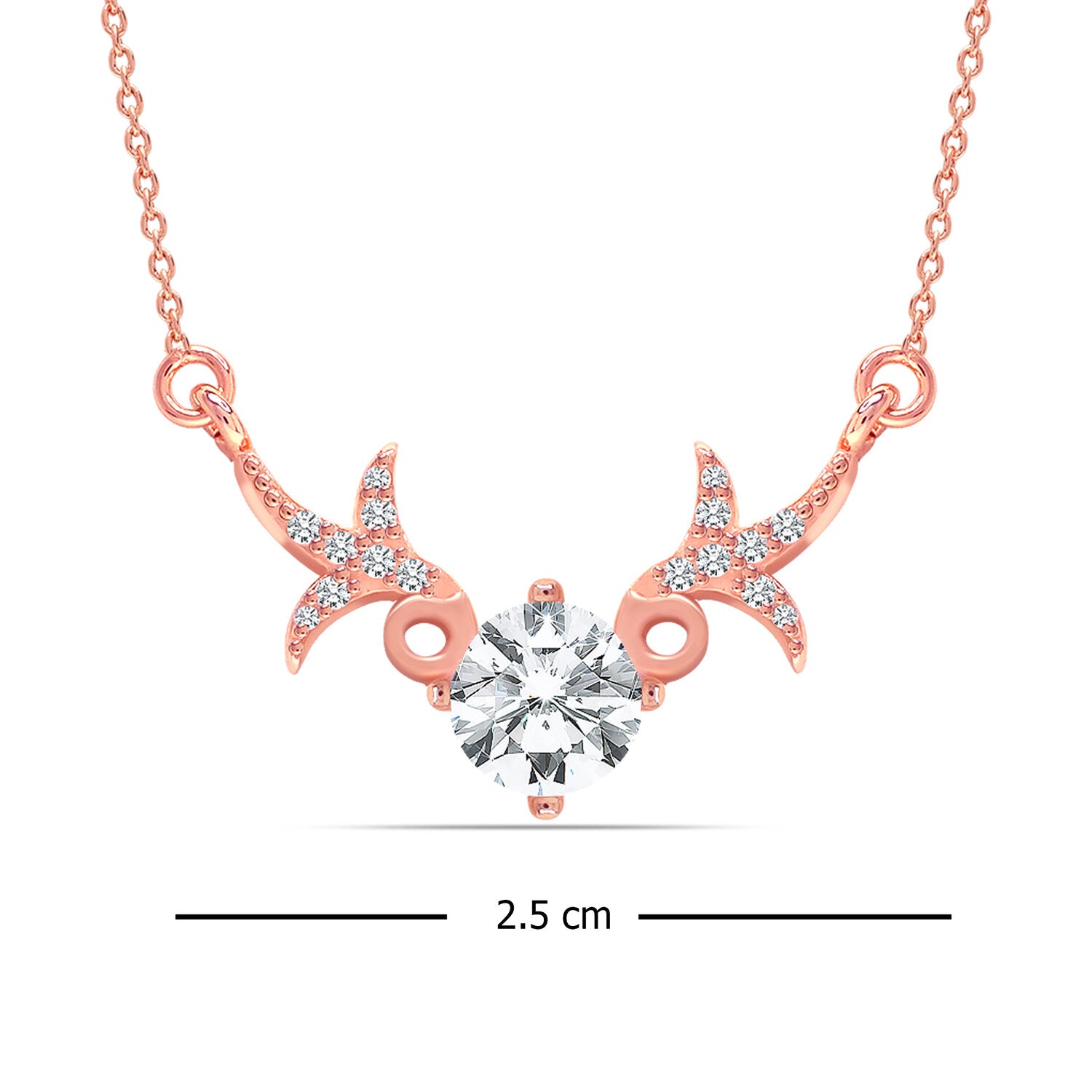 925 Sterling Silver Rose Gold Plated Dear Love Mangalsutra Necklace for Women