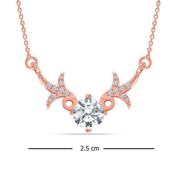 925 Sterling Silver Rose Gold Plated Dear Love Mangalsutra Necklace for Women