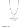 925 Sterling Silver T-Bar Curb Chain Pendant Necklace for Women