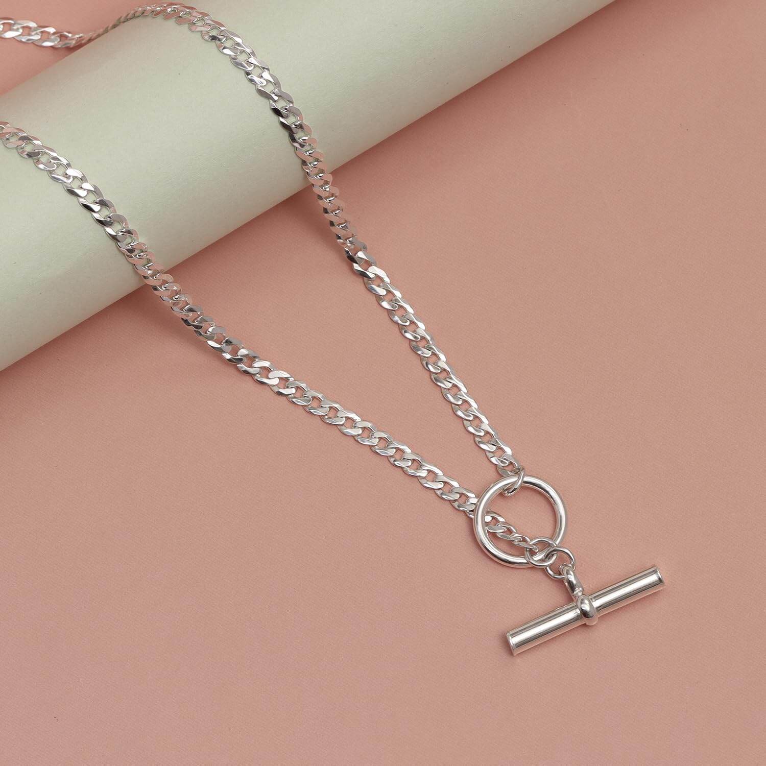 925 Sterling Silver Lariat Y Adjustable Toggle Clasp Necklace for Women