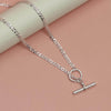 925 Sterling Silver Lariat Y Adjustable Toggle Clasp Necklace for Women