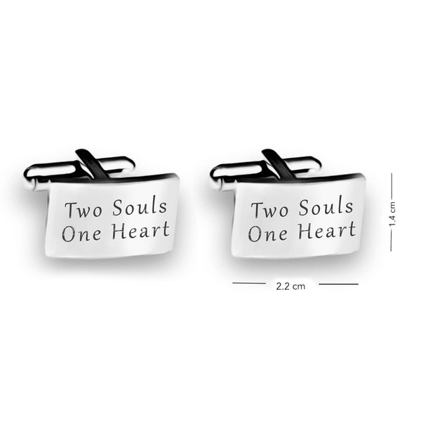 925 Sterling Silver Personalised Engraved Inspirational Message Rectangle Cufflink for Men and Boys