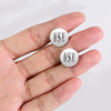 925 Sterling Silver Personalised Initial Name Monogram Cufflinks with Back Text Name for Men and Boys