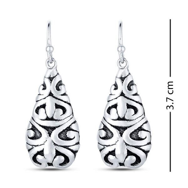 925 Sterling Silver Filigree Antique Earrings for Women