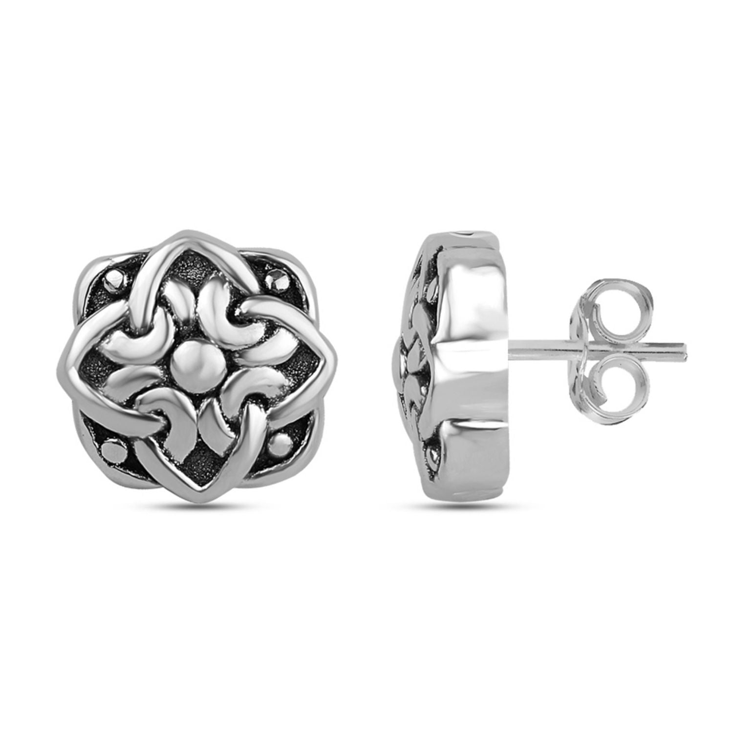 925 Sterling Silver Stud Earrings for Women 13 MM