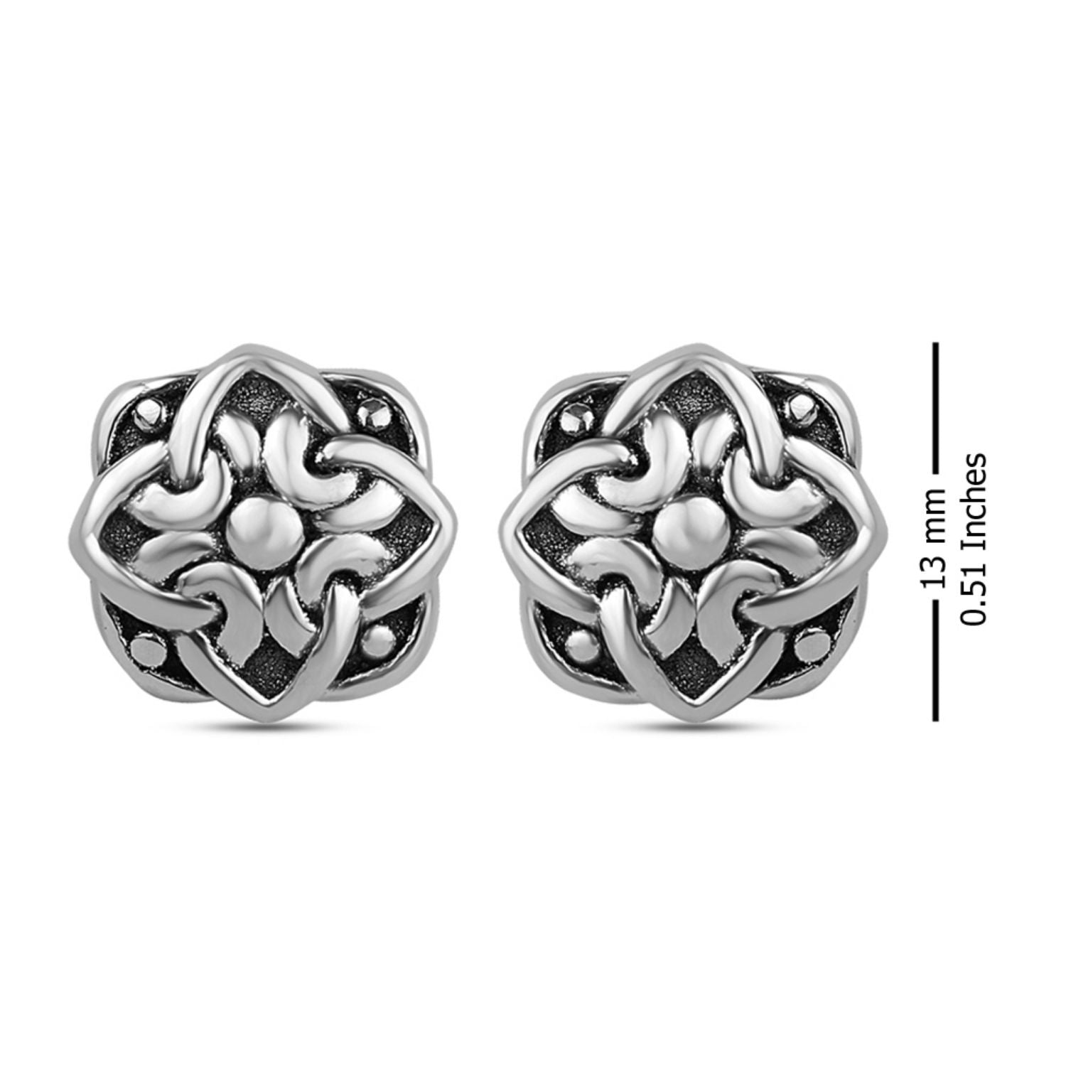 925 Sterling Silver Stud Earrings for Women 13 MM