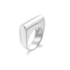 925 Sterling Silver Simple Plain Bar Signet Style Finger Ring for Women