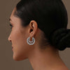 925 Sterling Silver Bamboo Circle Hoop Earrings for Women