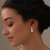 925 Sterling Silver Spike Textured Click-Top Hoop Earrings for Women