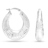 925 Sterling Silver Shrimp Oval Hoop Earrings for Women 32 MM