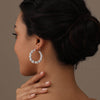 925 Sterling Silver Bamboo Large Hoop Earrings for Women