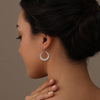 925 Steling Silver Textured Bali Inspired Click-Top Hoop Earrings for Women