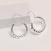 925 Steling Silver Textured Bali Inspired Click-Top Hoop Earrings for Women