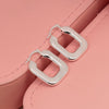 925 Steling Silver Retro U-Shaped Chunky Oval Square Hoop Earrings for Women