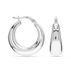 925 Steling Silver Round Chunky Click-Top Hoop Earrings for Women