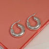 925 Sterling Silver Small Chunky Minimalist Puffed Wide Round-Tube Hoop Earrings for Women