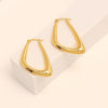 925 Sterling Silver 14K Gold-Plated Twisted Chunky Triangle Hoop Earring for Women