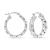 925 Sterling Silver Antique Chunky Chain Round Shape Click-Top Hoop Earrings for Women