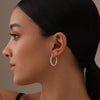 925 Sterling Silver Rope Design Classic Textured Hoop Earrings for Women