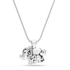 925 Sterling Silver Antique Elephant Mother and Child with Cable Chain Pendant Necklace for Women