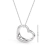 925 Sterling Silver CZ Open Heart Pendant Necklace for Women Teen