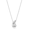 925 Sterling Silver Dainty Teardrop Tiny Oval Bead Beans Pear-Shaped Pendant Necklace for Women