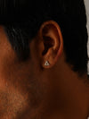 925 Sterling Silver Cubic Zirconia Delta Stud Earrings for Men