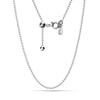 925 Sterling Silver Italian Adjustable Ball Chain Necklace for Women 24 Inches