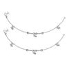 925 Sterling Silver Floral Bead Design Anklets for Women